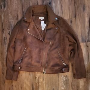 NWT Loft soft polyester Size LG moto jacket